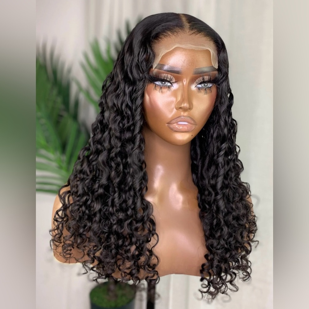 Premium virgin deep wave hair wig